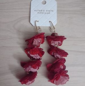 Altar'd State Red and Pink Floral Drop Earrings